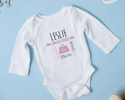 Body personnalisé pour bébé - Naissance - Rose