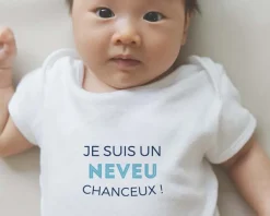 Body personnalisé pour bébé - Collection 'Je déchire' - Modèle Bleu