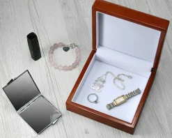 Boite à bijoux et Miroir de sac Fleurs