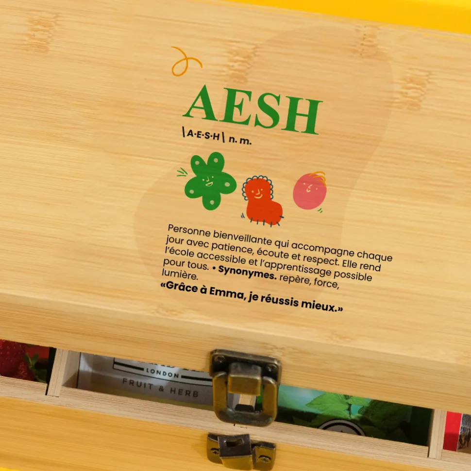 Boite à thé personnalisée - Définition ATSEM/AESH