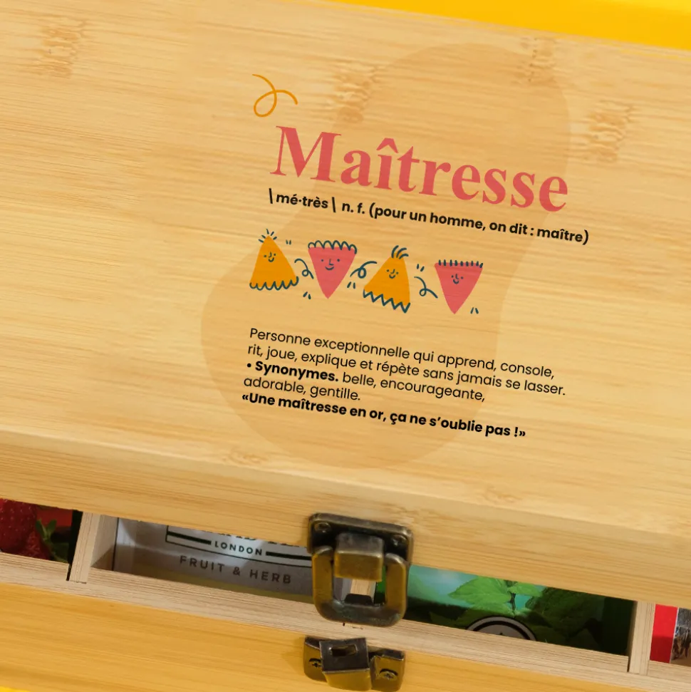 Boite à thé personnalisée - Définition Maitresse