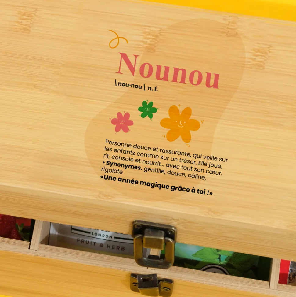 Boite à thé personnalisée - Définition Nounou