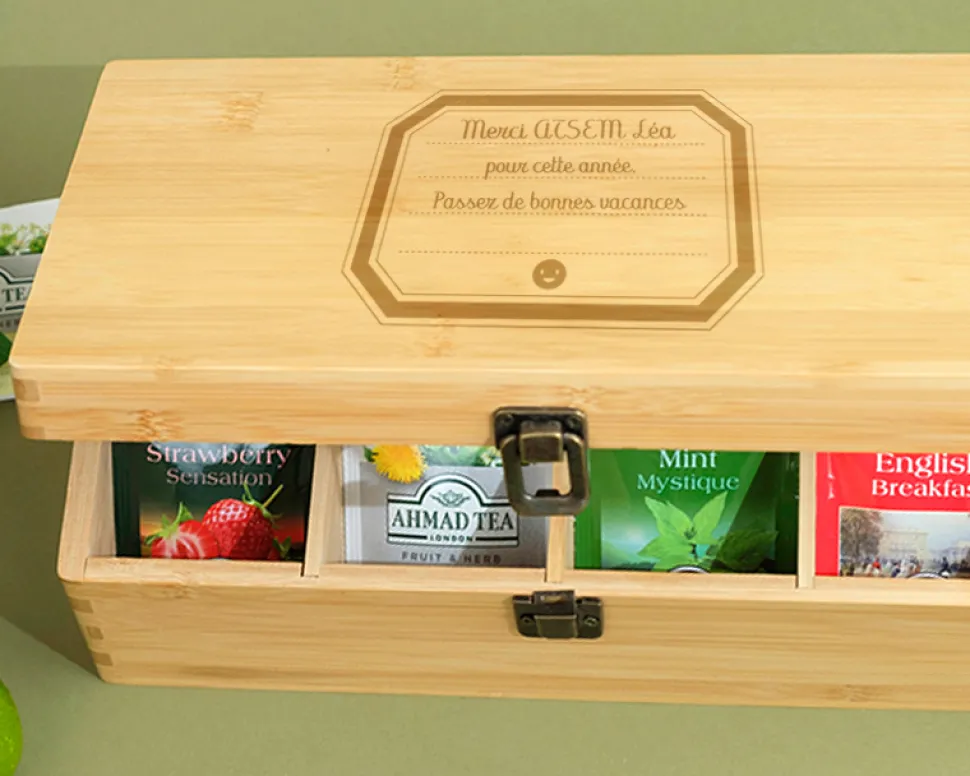 Boîte à thé personnalisable - Merci Maîtresse, Maître et ATSEM