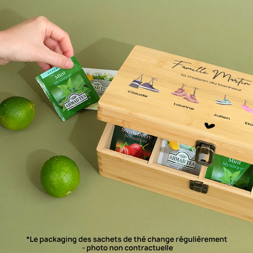 Boîte à thé personnalisée - Famille Chaussures
