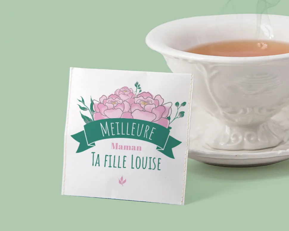 Boîte de 10 sachets de thé bio personnalisables - Maman Fleurie