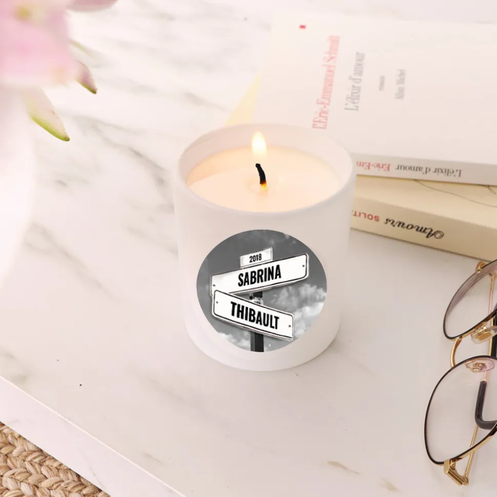Bougie blanche personnalisée - Destination NYC
