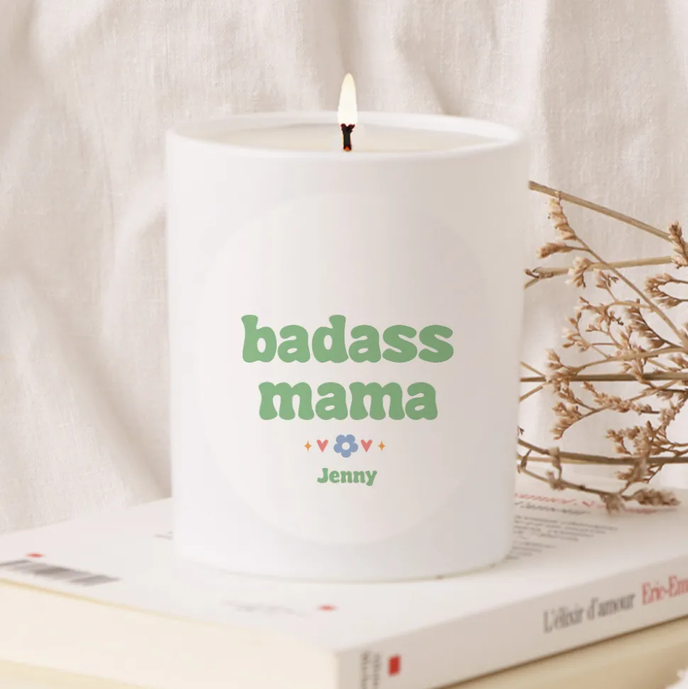 Bougie blanche personnalisée - Cool Mums Club