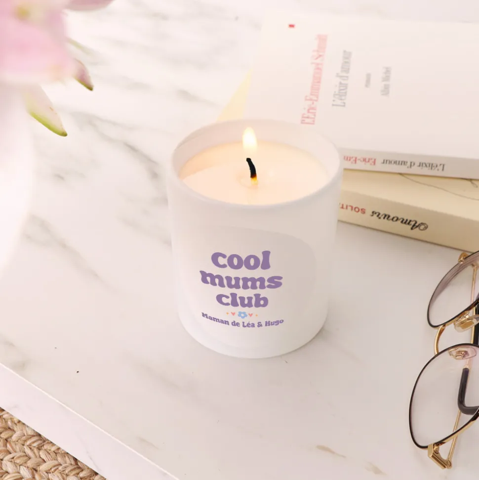 Bougie blanche personnalisée - Cool Mums Club
