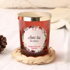 Bougie de Noël personnalisée - Message