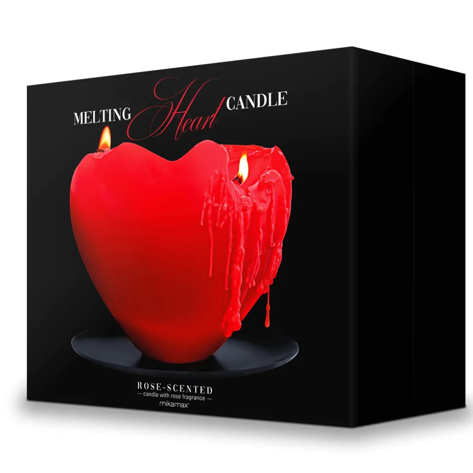 Bougie parfumée en forme de coeur rouge