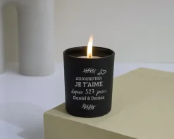 Bougie personnalisable parfumée - Aujourd'hui je t'aime depuis X jours