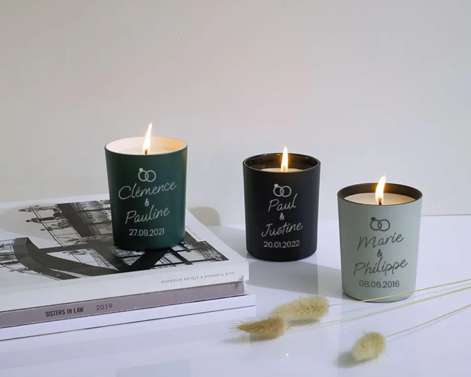 Bougie personnalisable parfumée - Mariage