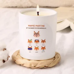Bougie personnalisée - Mamie Renard et sa meute