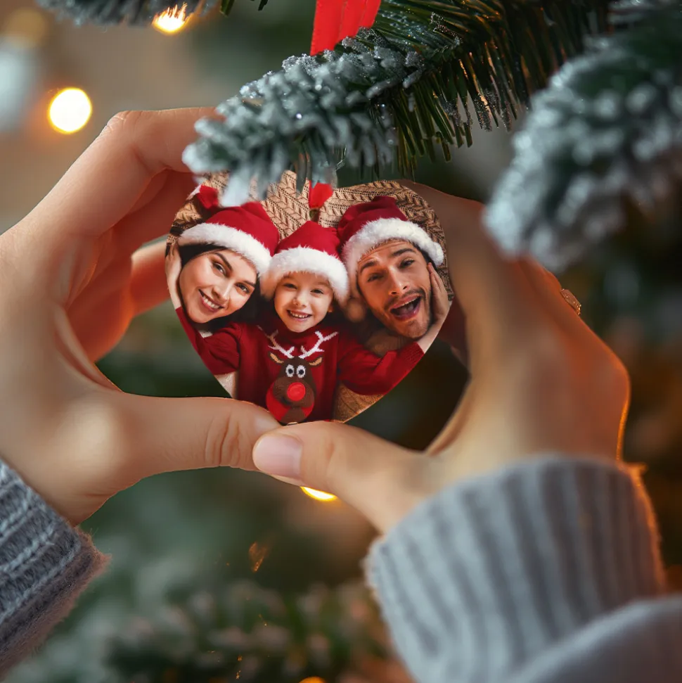 Boule de Noël Coeur personnalisée - Photo