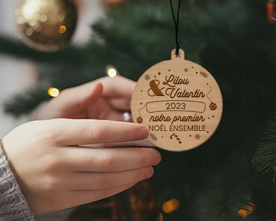 Boule de Noël personnalisée couple - Premier Noël ensemble