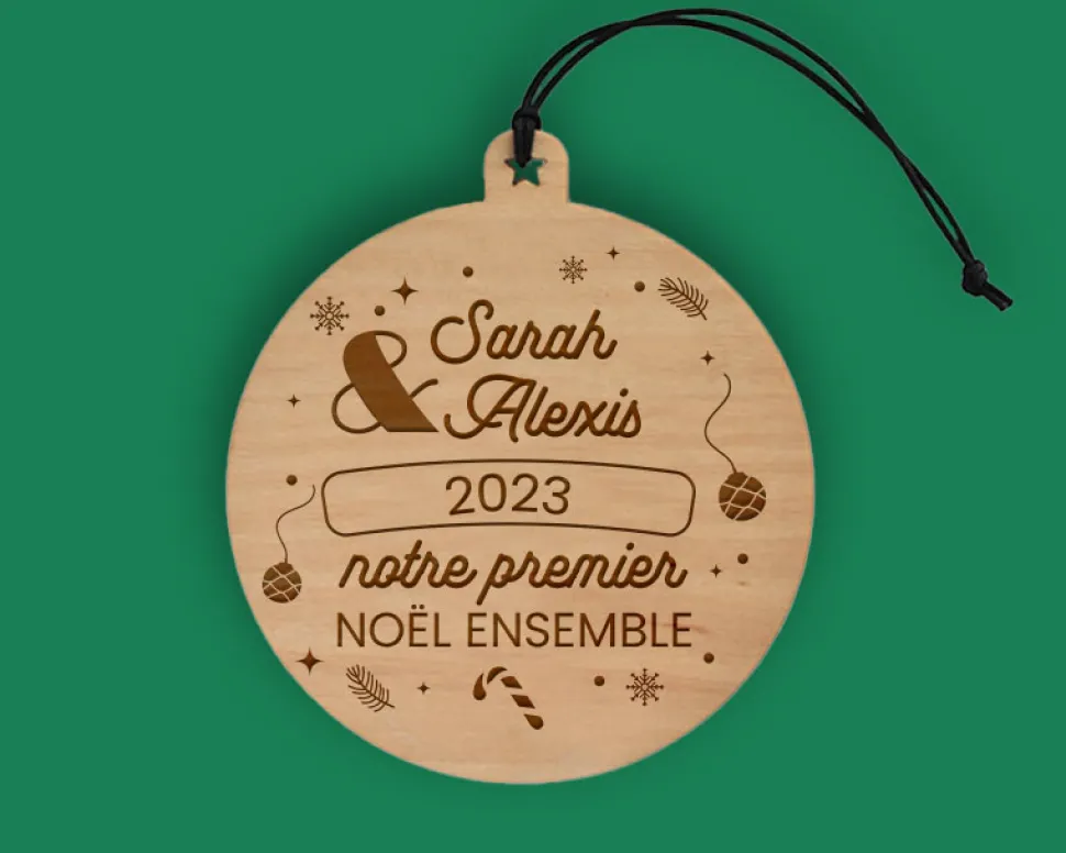 Boule de Noël personnalisée couple - Premier Noël ensemble