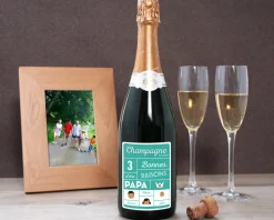 Bouteille de champagne personnalisée papa - Family Circus