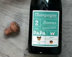 Bouteille de champagne personnalisée papa - Family Circus
