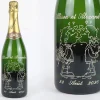 Bouteille de champagne personnalisée gravée - Avec flûtes à champagne