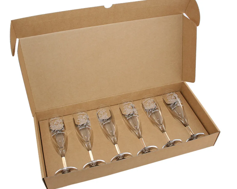 Bouteille de champagne personnalisée gravée - Avec flûtes à champagne