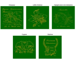 Bouteille de champagne personnalisée gravée - Avec flûtes à champagne