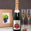 Bouteille de champagne personnalisée Noël - Boule de Noël