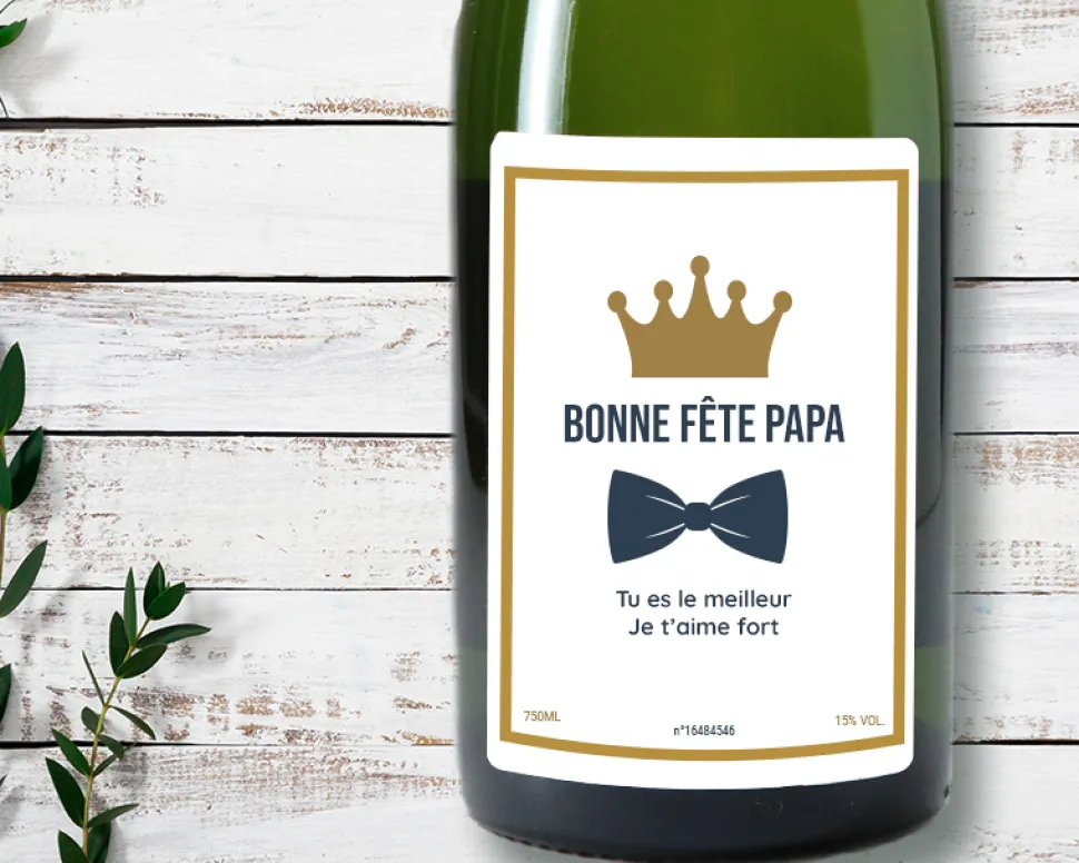 Bouteille de champagne personnalisée - Papa Royal