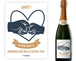 Bouteille de champagne personnalisée - De Père en Fils / Fille