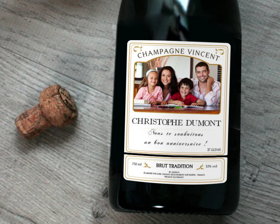 Bouteille de champagne personnalisée - Photo