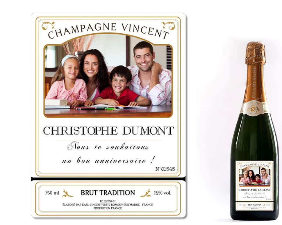 Bouteille de champagne personnalisée - Photo