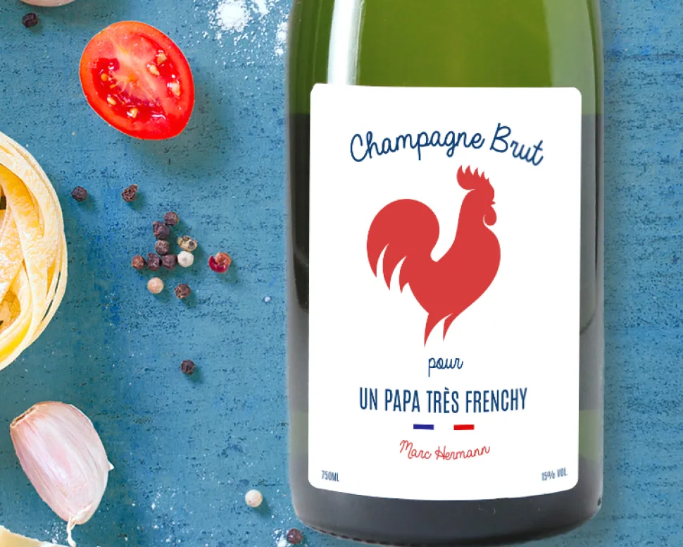Bouteille de champagne personnalisée message - French Touch