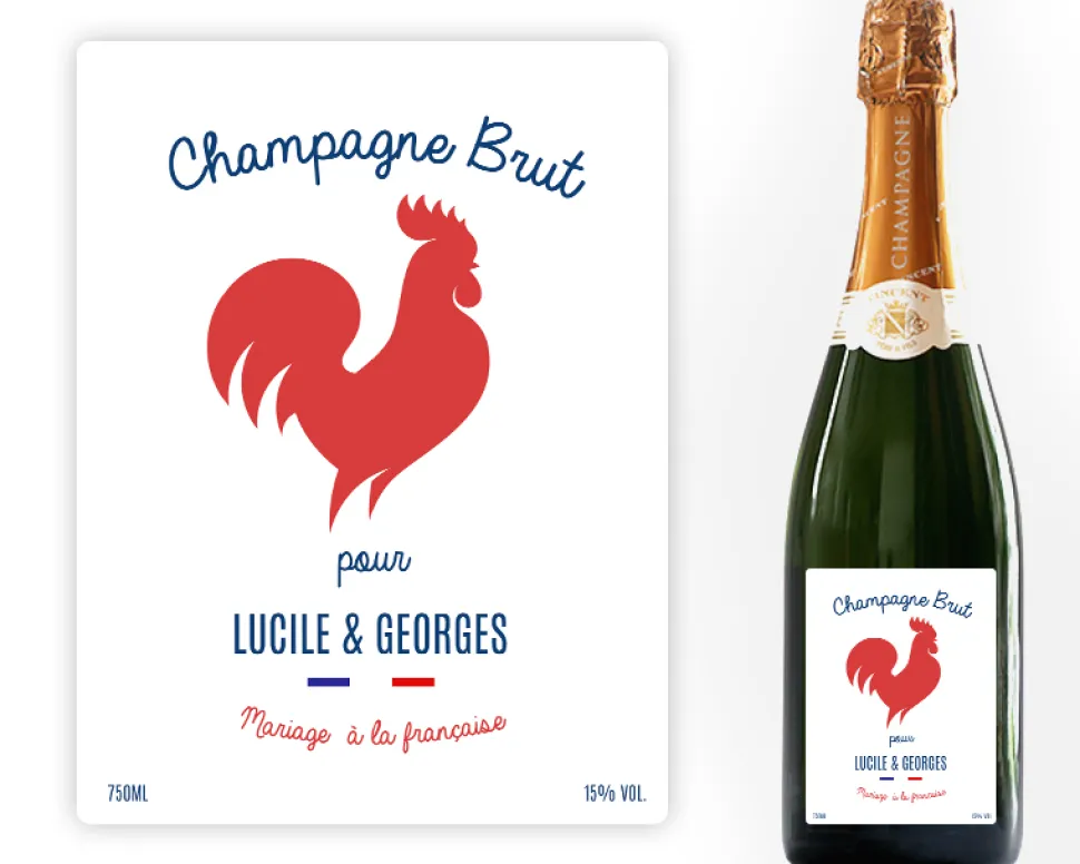 Bouteille de champagne personnalisée message - French Touch