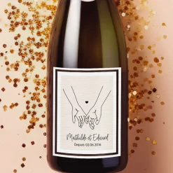 Bouteille de champagne personnalisée - Dessin au trait