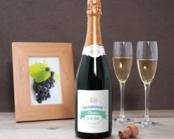 Bouteille de champagne personnalisée anniversaire - Bougies Vert