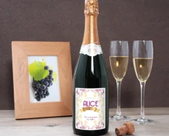 Bouteille de champagne personnalisée anniversaire - Rose