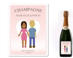 Bouteille de champagne personnalisée couple - Family Circus