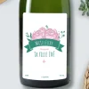 Bouteille de champagne personnalisée - Maman Fleurie