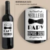 Bouteille de vin de Bordeaux personnalisée - Meilleur Grand-Père
