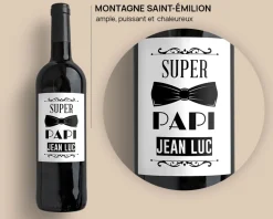 Bouteille de vin de Bordeaux personnalisée - Meilleur Grand-Père