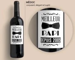 Bouteille de vin de Bordeaux personnalisée - Meilleur Grand-Père