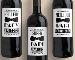 Bouteille de vin de Bordeaux personnalisée - Meilleur Grand-Père