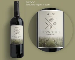 Bouteille de vin de Bordeaux personnalisée message - Vignes