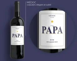 Bouteille de vin de Bordeaux personnalisée papa - Message