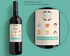 Bouteille de vin de Bordeaux personnalisée famille - Family Circus
