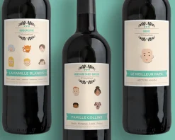 Bouteille de vin de Bordeaux personnalisée famille - Family Circus