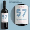 Bouteille de vin de Bordeaux personnalisée anniversaire - Ballons Bleu