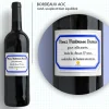 Bouteille de vin de Bordeaux personnalisée remerciements - Maîtresse, Maître et ATSEM