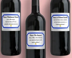 Bouteille de vin de Bordeaux personnalisée remerciements - Maîtresse, Maître et ATSEM