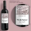 Bouteille de vin de Bordeaux personnalisée message - Fleurs