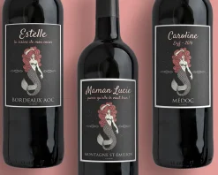 Bouteille de vin de Bordeaux personnalisée message - Sirène